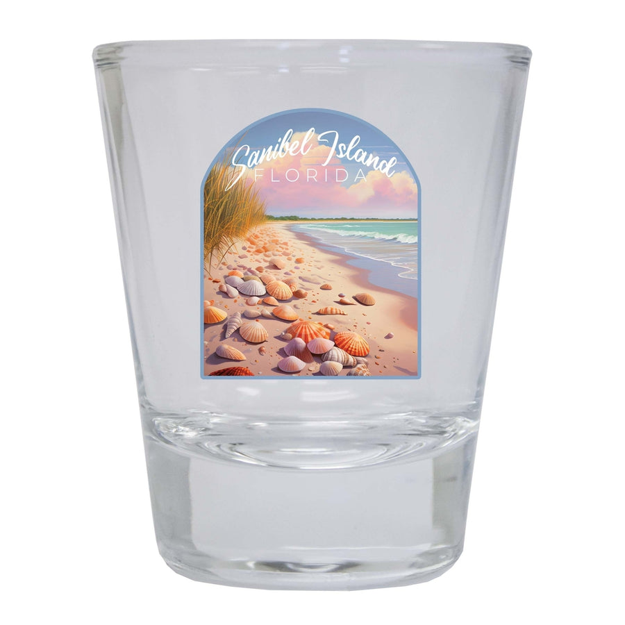 Sanibel Island Florida Design B Souvenir 2 Ounce Shot Glass Round Image 1