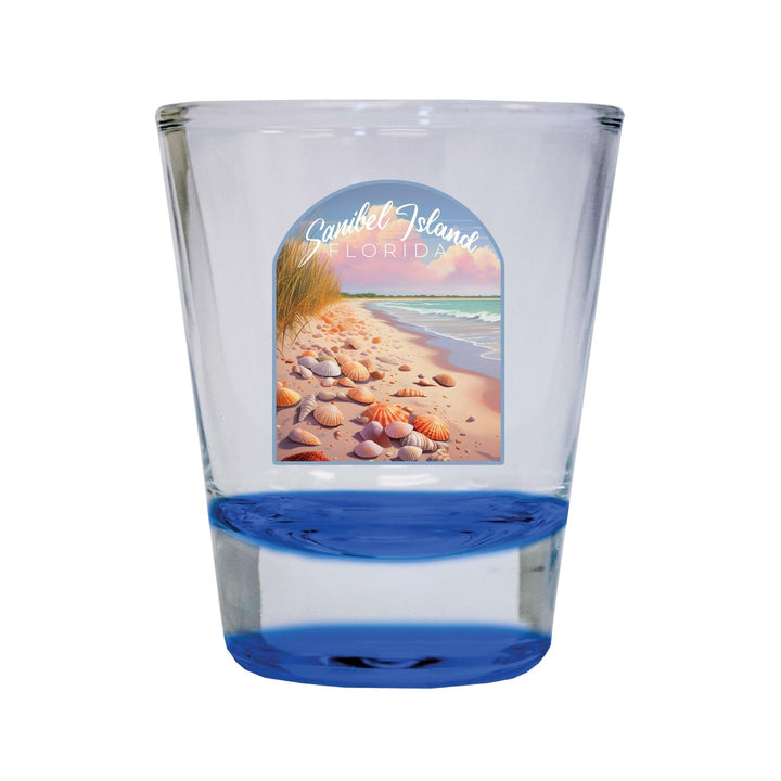 Sanibel Island Florida Design B Souvenir 2 Ounce Shot Glass Round Image 3