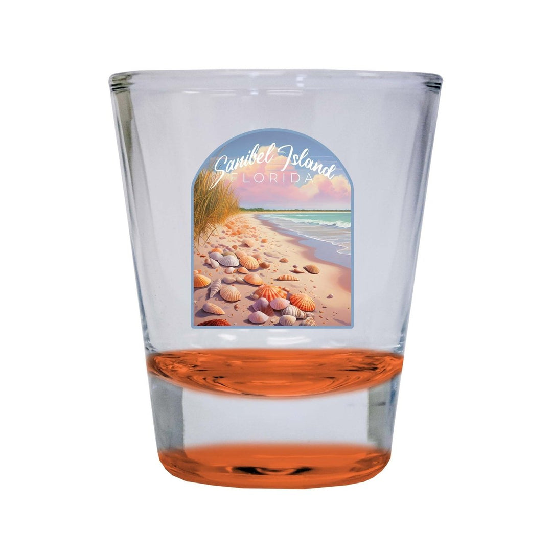 Sanibel Island Florida Design B Souvenir 2 Ounce Shot Glass Round Image 1