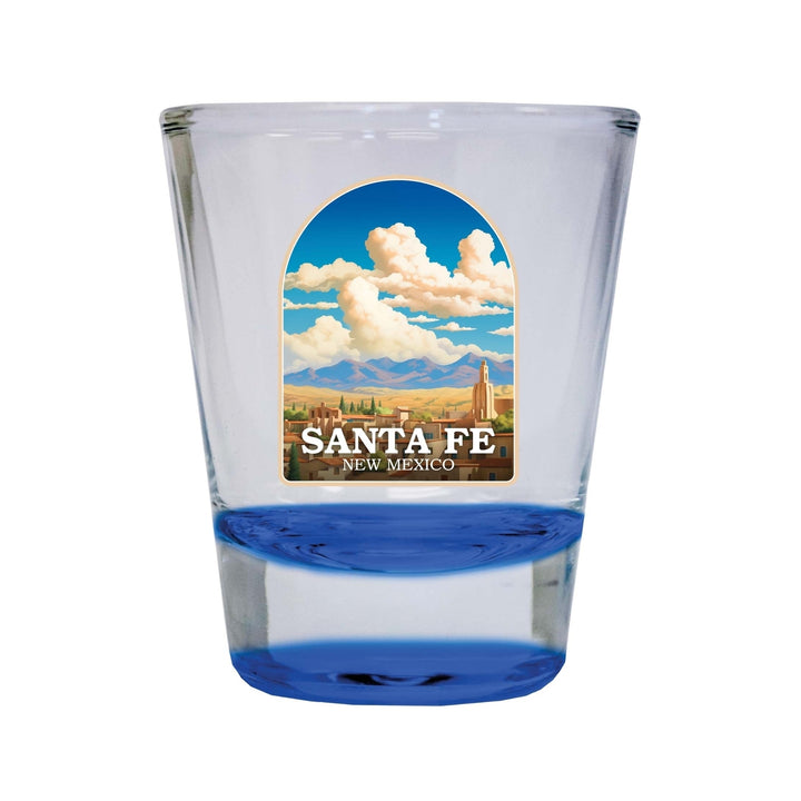 Santa Fe Mexico Design A Souvenir 2 Ounce Shot Glass Round Image 3