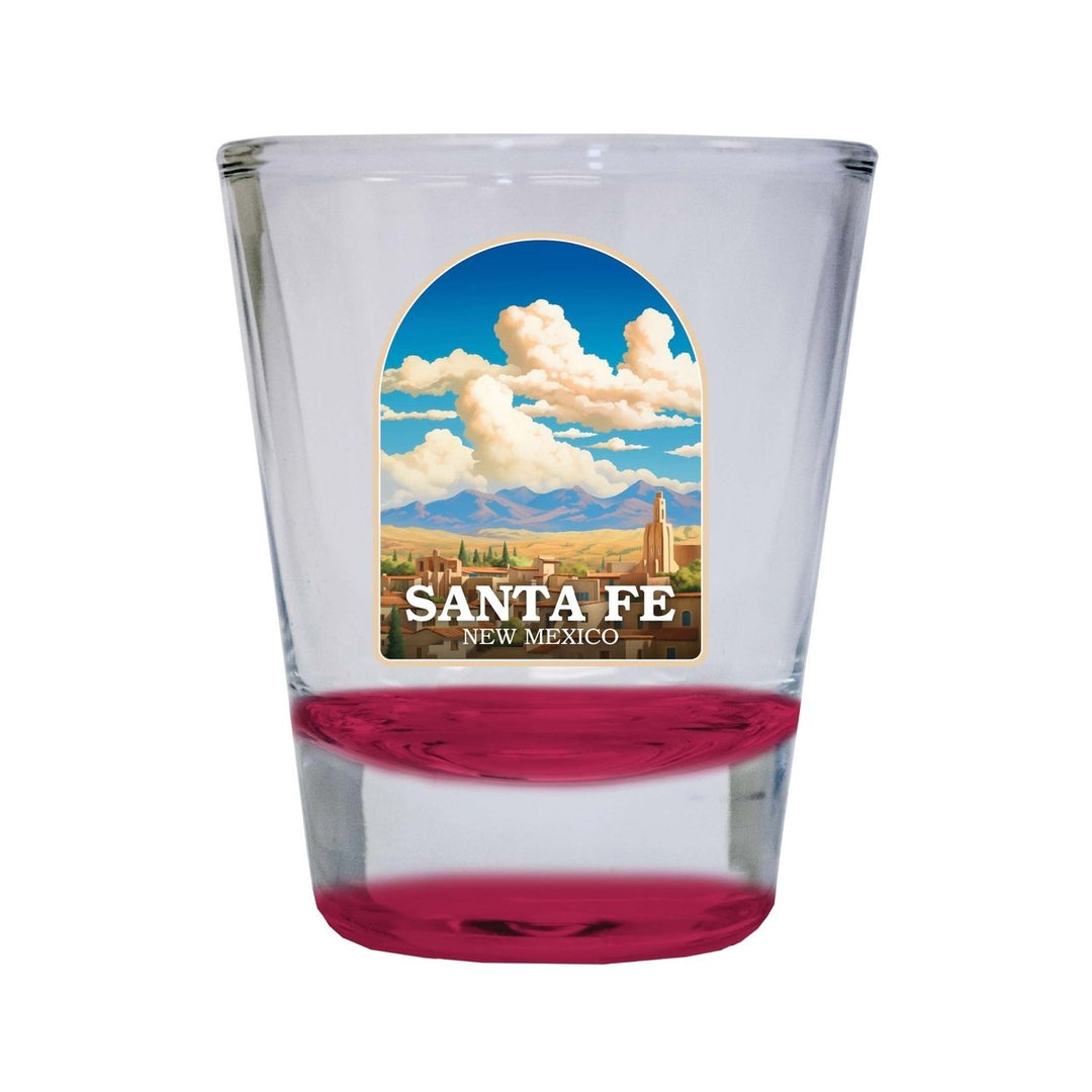 Santa Fe Mexico Design A Souvenir 2 Ounce Shot Glass Round Image 4