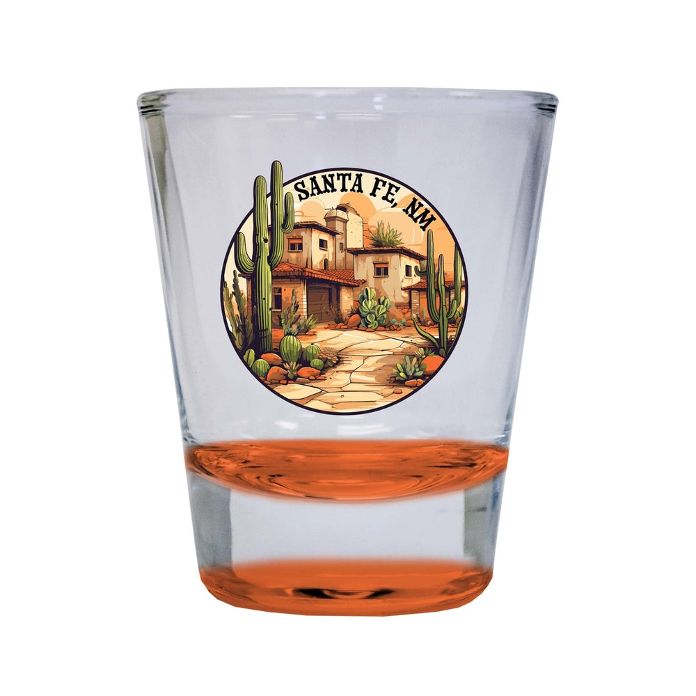 Santa Fe Mexico Design D Souvenir 2 Ounce Shot Glass Round Image 2