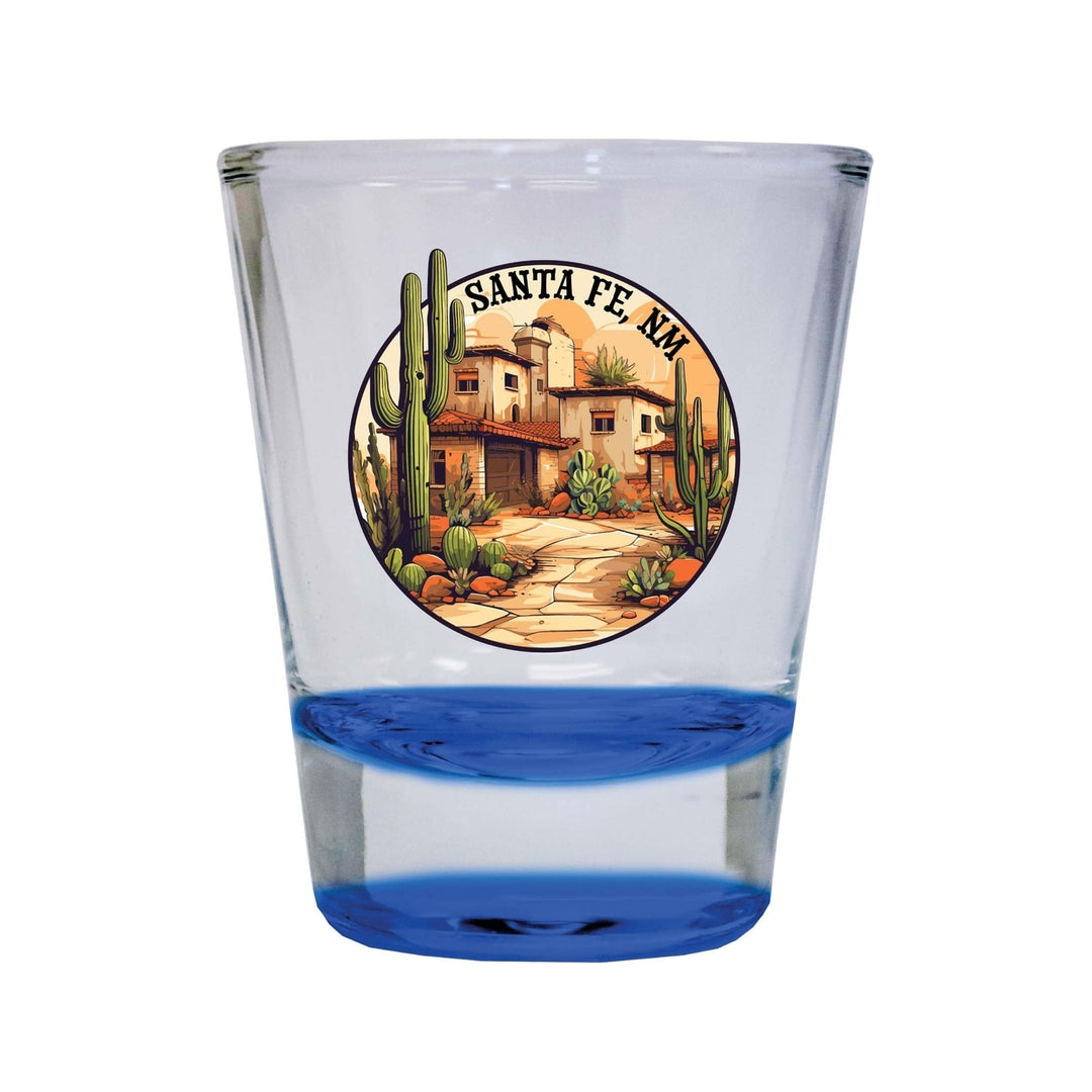 Santa Fe Mexico Design D Souvenir 2 Ounce Shot Glass Round Image 4