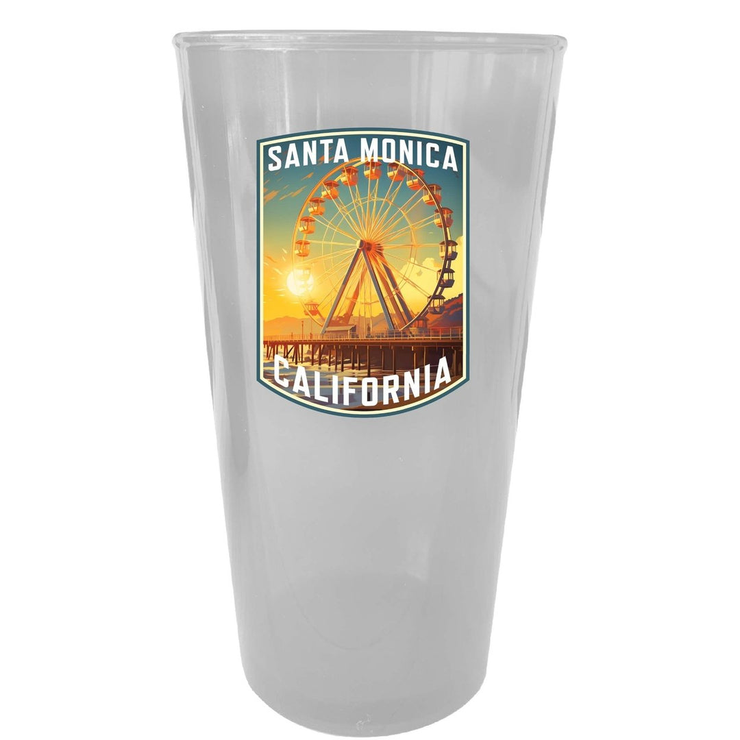 Santa Monica California Design C Souvenir Plastic 16 oz pint Image 3