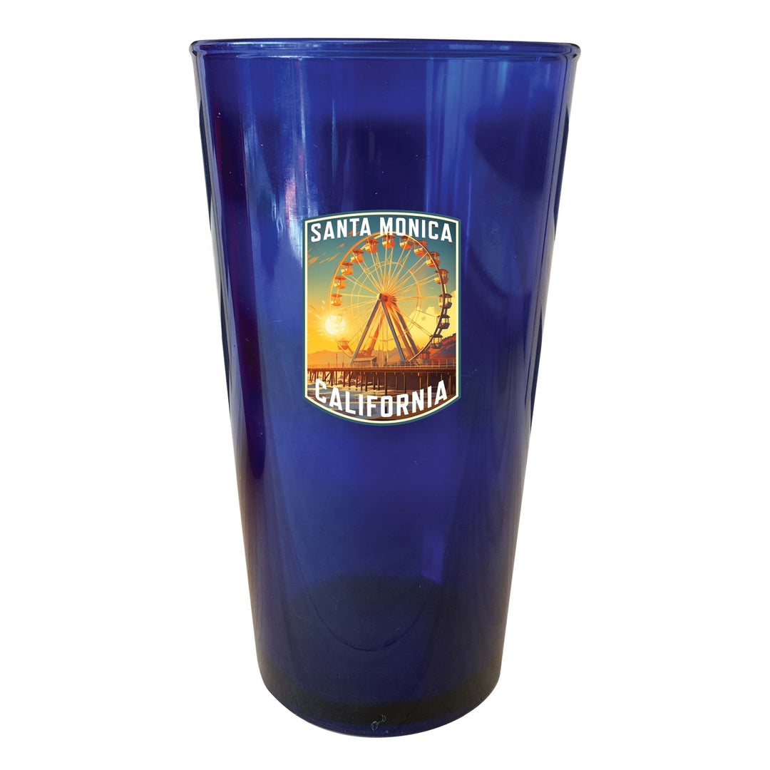 Santa Monica California Design C Souvenir Plastic 16 oz pint Image 4