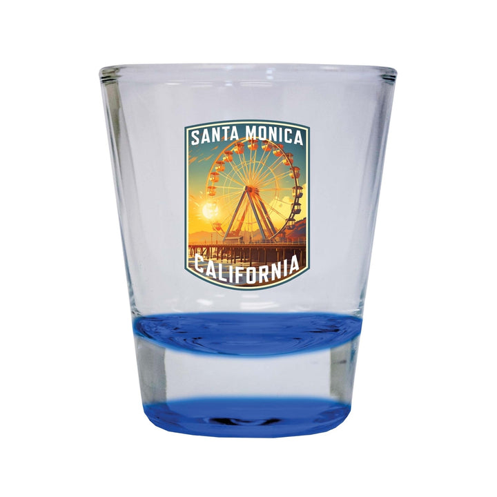 Santa Monica California Design C Souvenir 2 Ounce Shot Glass Round Image 1