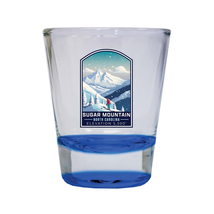 Sugar Mountain North Carolina Design B Souvenir 2 Ounce Shot Glass Round Image 2