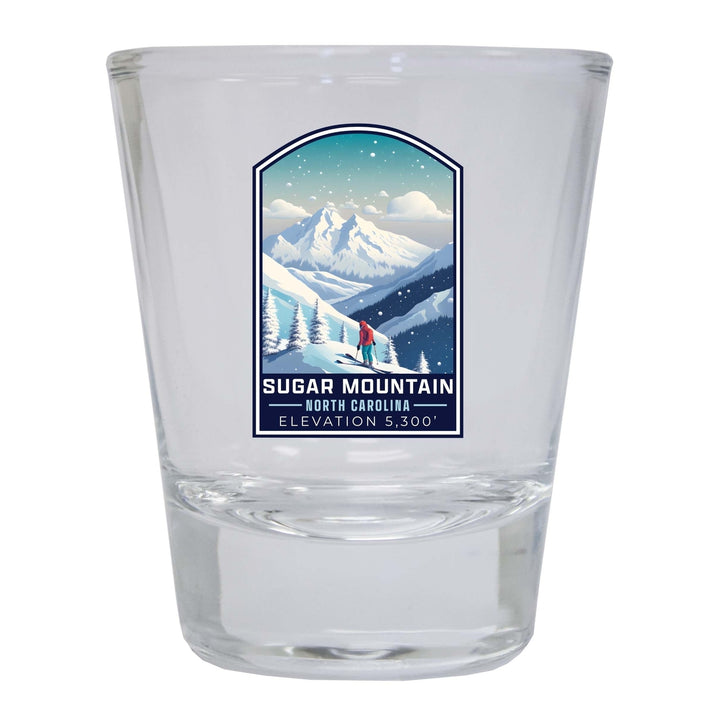 Sugar Mountain North Carolina Design B Souvenir 2 Ounce Shot Glass Round Image 3