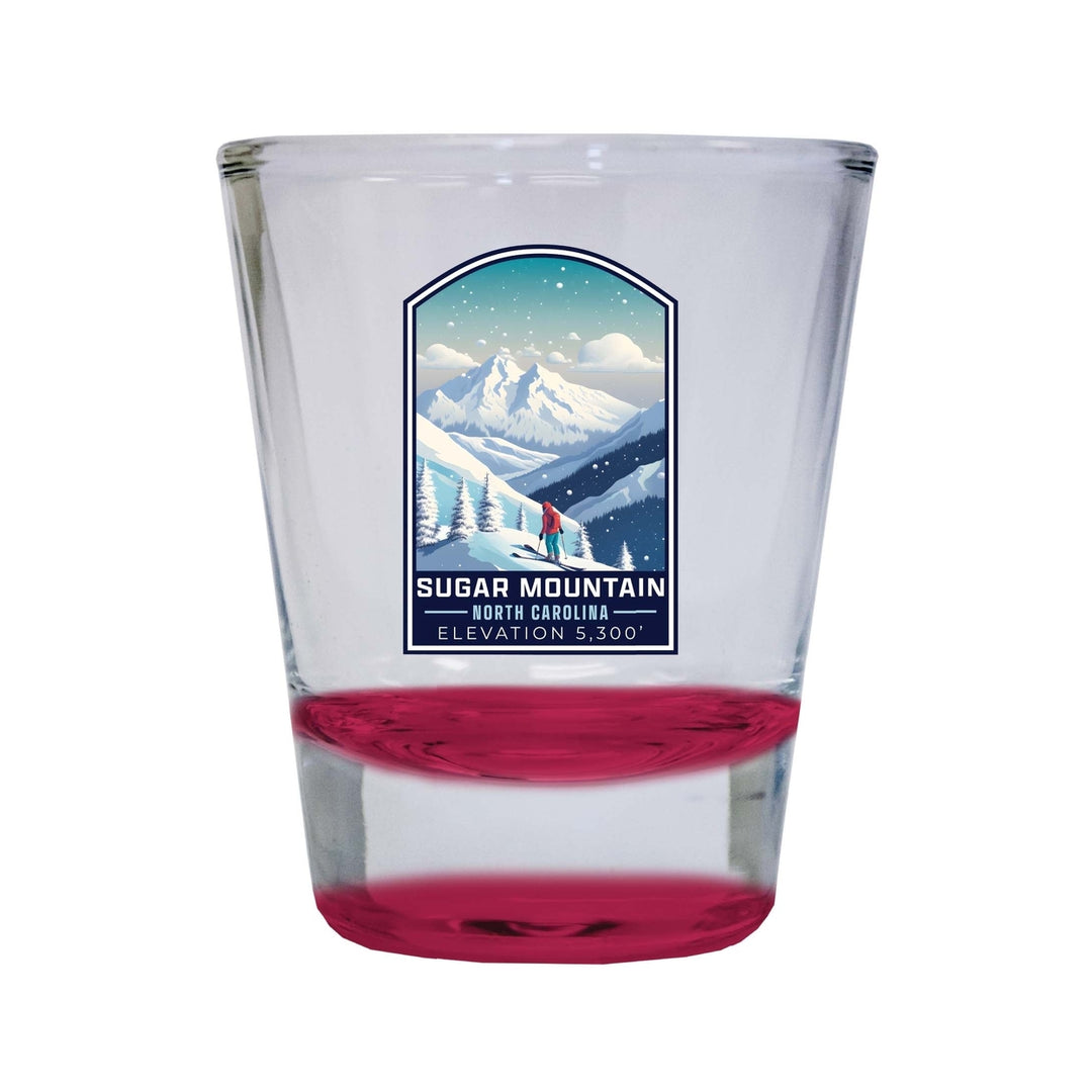 Sugar Mountain North Carolina Design B Souvenir 2 Ounce Shot Glass Round Image 4