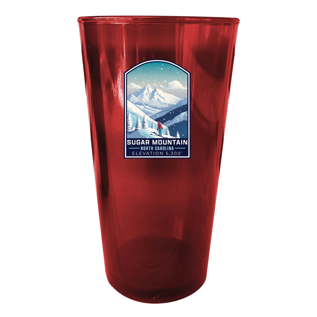 Sugar Mountain North Carolina Design B Souvenir Plastic 16 oz pint Image 1