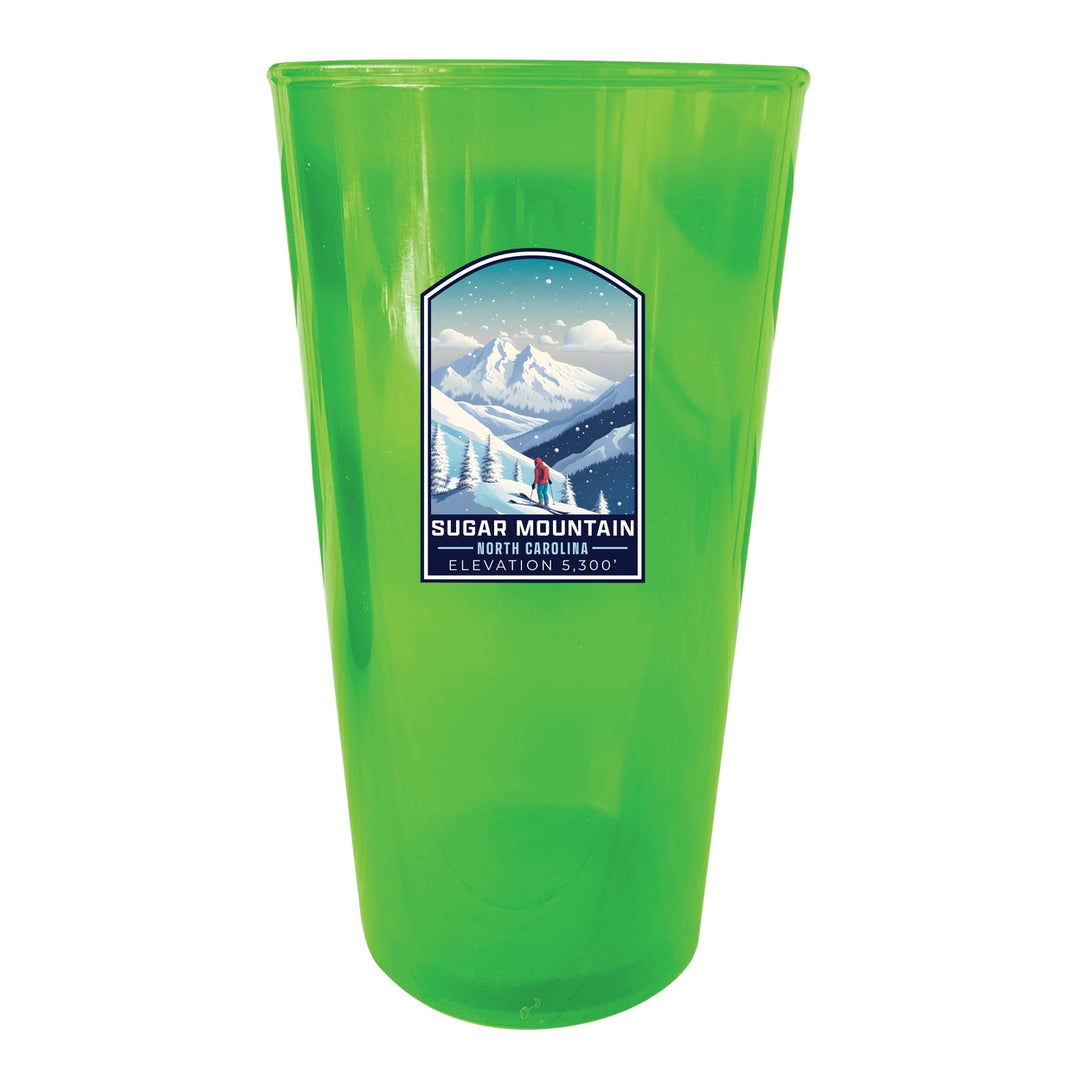 Sugar Mountain North Carolina Design B Souvenir Plastic 16 oz pint Image 2