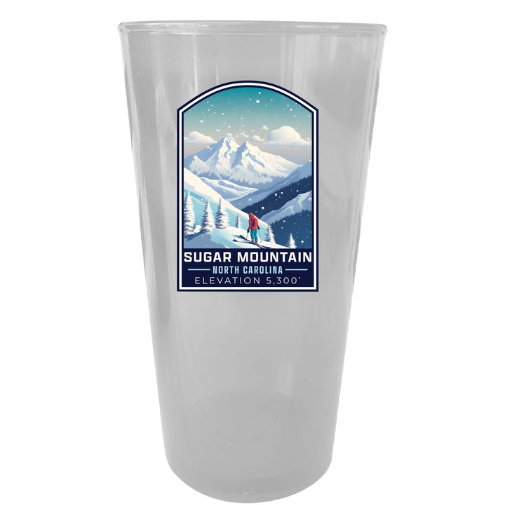 Sugar Mountain North Carolina Design B Souvenir Plastic 16 oz pint Image 3