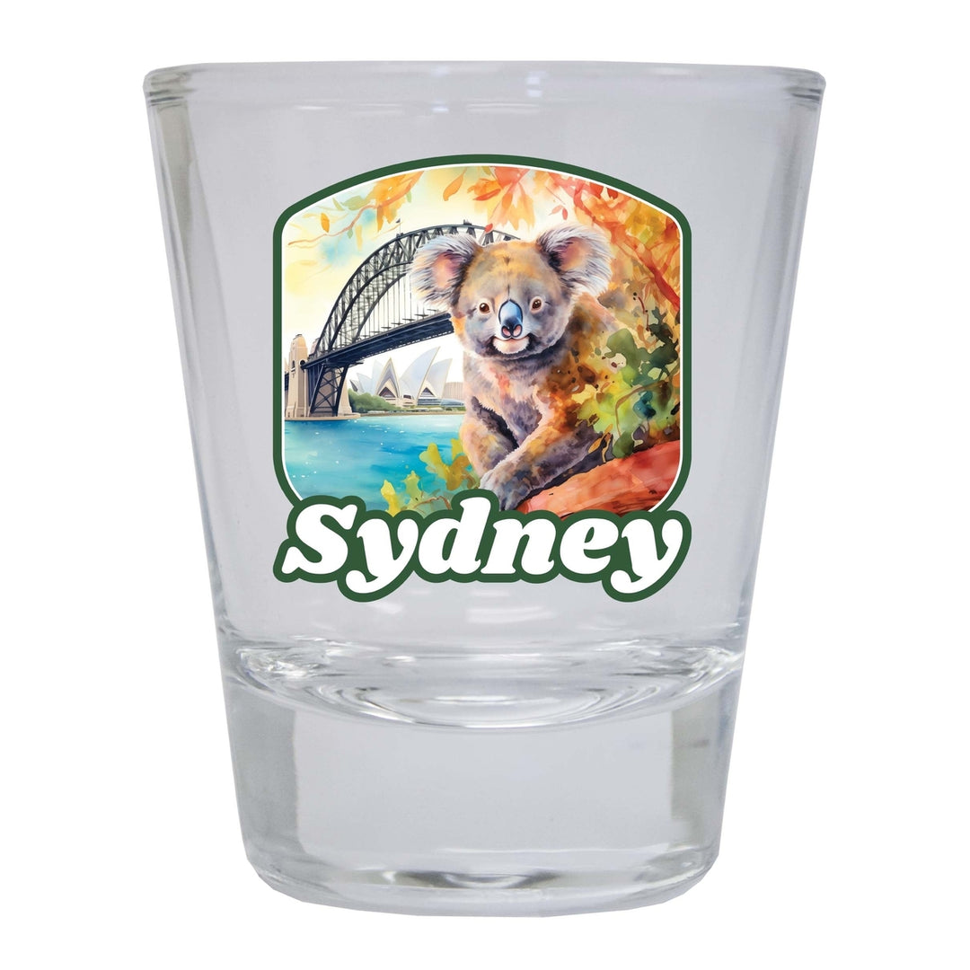 Sydney Australia Design C Souvenir 2 Ounce Shot Glass Round Image 3