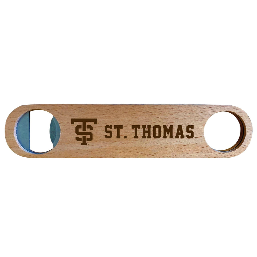 University of St. Thomas Engraved Wooden Bottle Opener Officially Licensed Collegiate Product Image 1