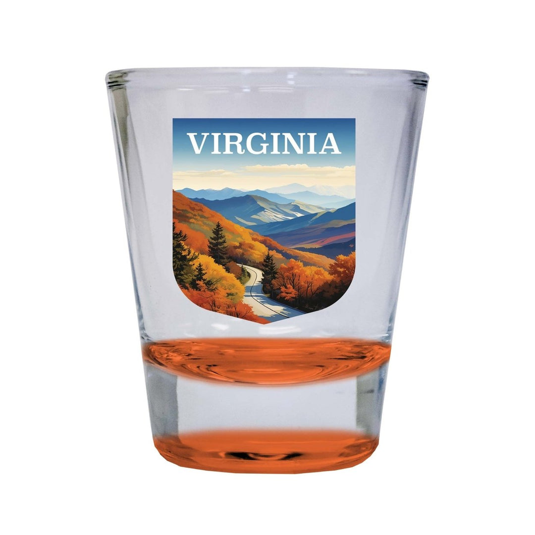 Virginia Design A Souvenir 2 Ounce Shot Glass Round Image 1