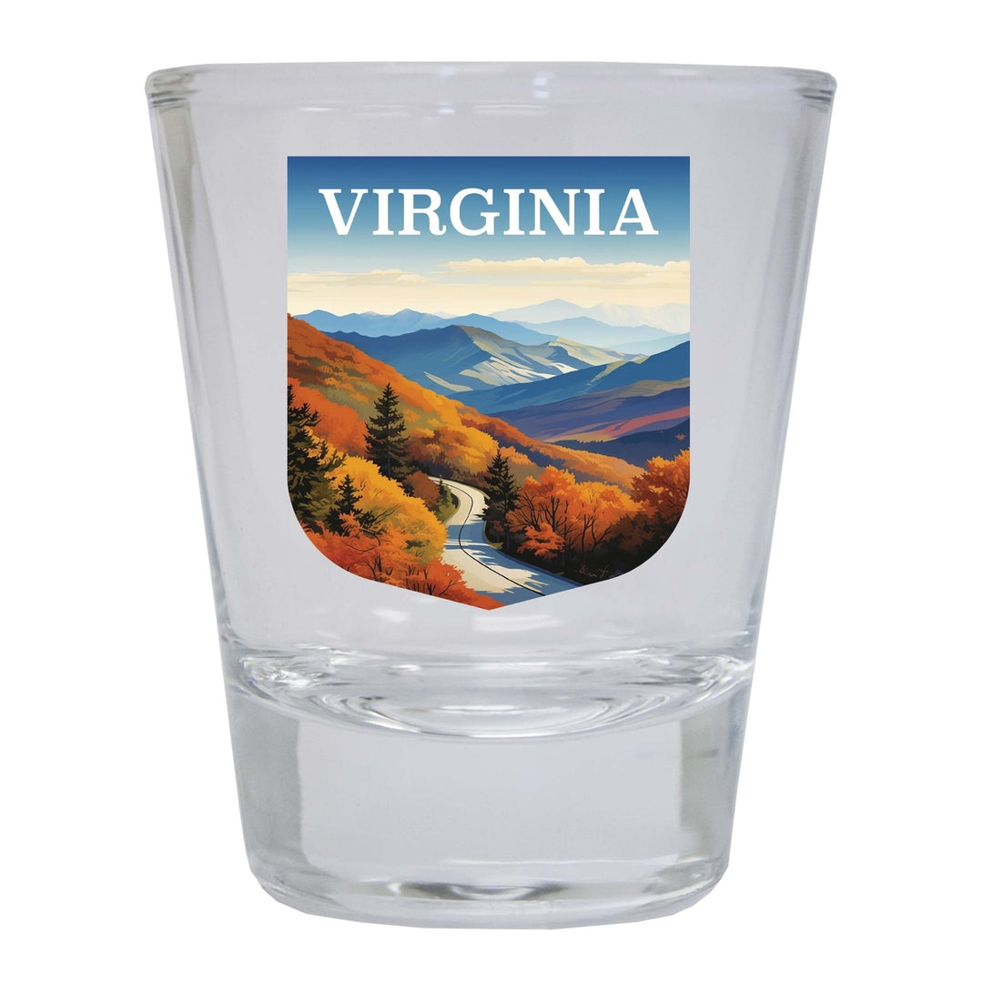 Virginia Design A Souvenir 2 Ounce Shot Glass Round Image 4