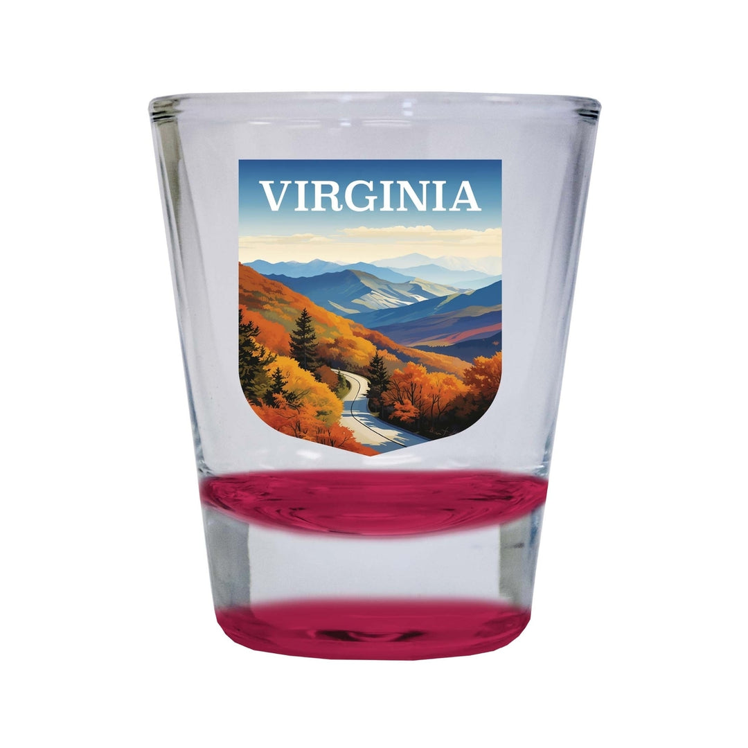 Virginia Design A Souvenir 2 Ounce Shot Glass Round Image 4