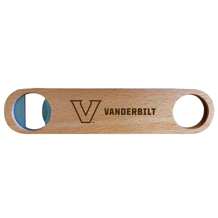 Vanderbilt University Engraved Wooden Bottle Opener Officially Licensed Collegiate Product Image 1