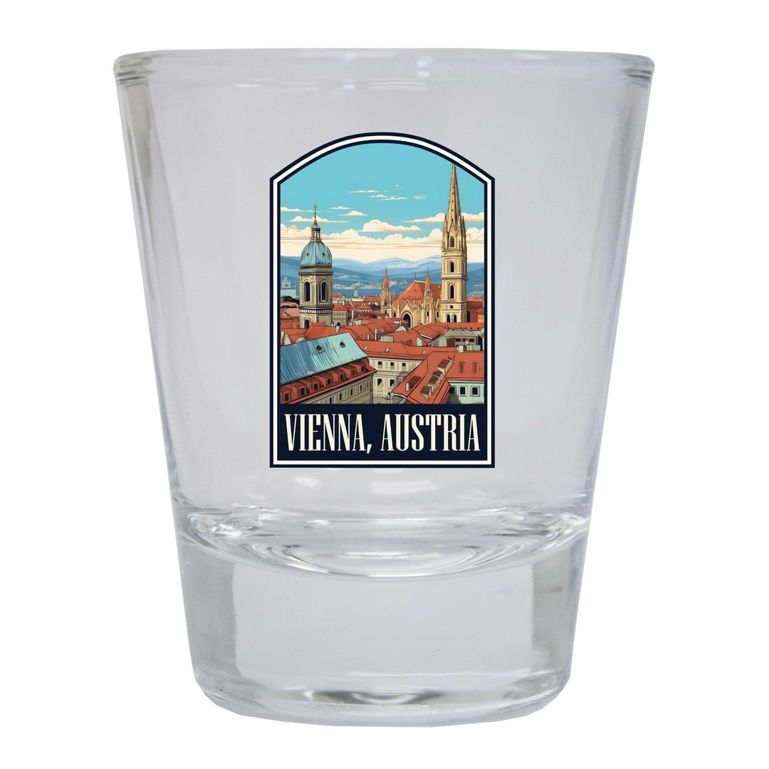 Vienna Austria Design B Souvenir 2 Ounce Shot Glass Round Image 1