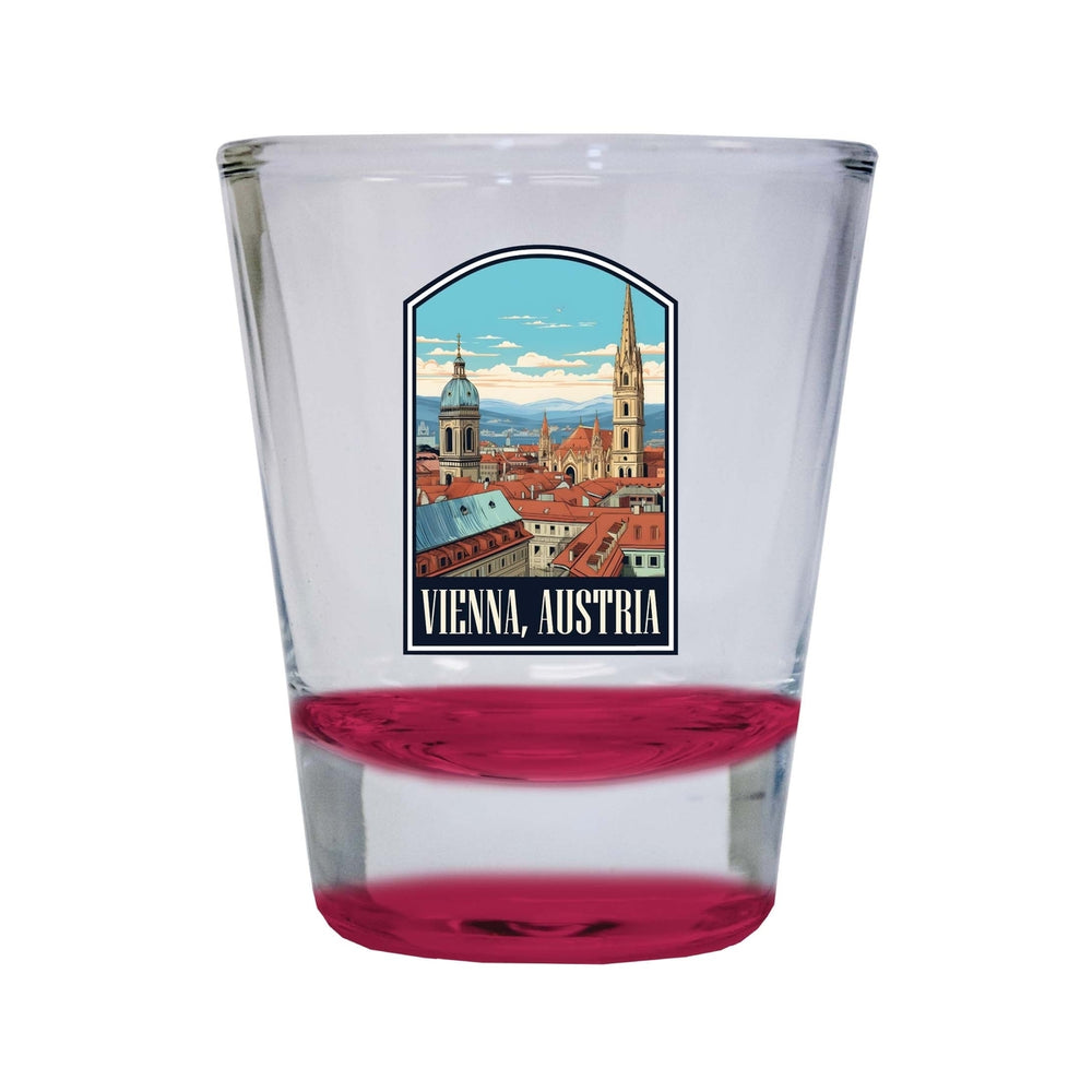 Vienna Austria Design B Souvenir 2 Ounce Shot Glass Round Image 2