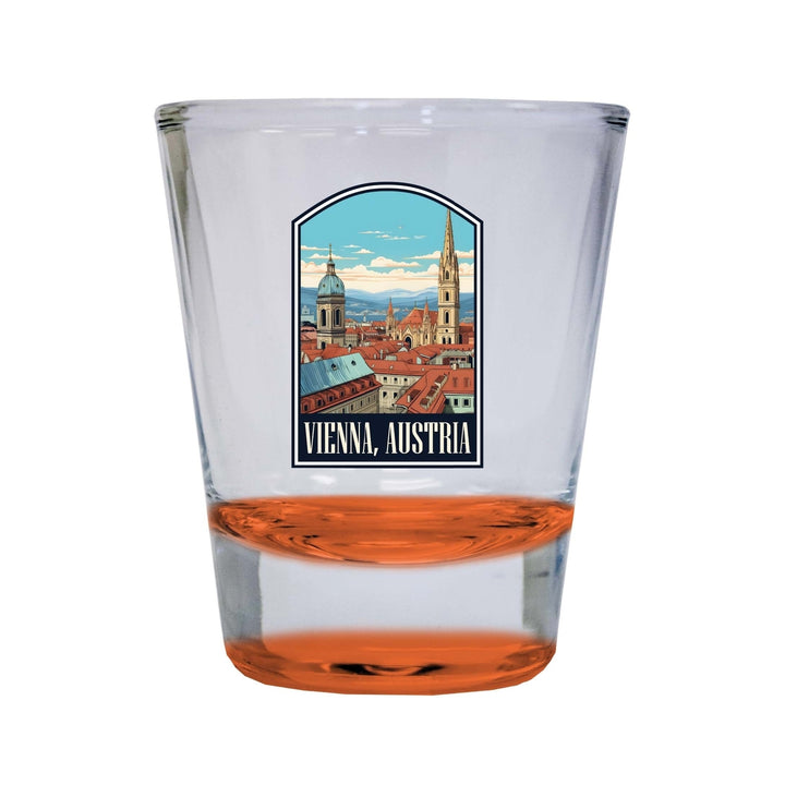 Vienna Austria Design B Souvenir 2 Ounce Shot Glass Round Image 3