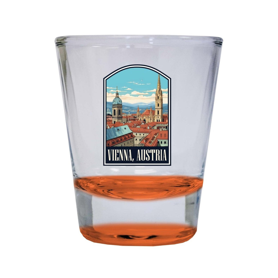 Vienna Austria Design B Souvenir 2 Ounce Shot Glass Round Image 1