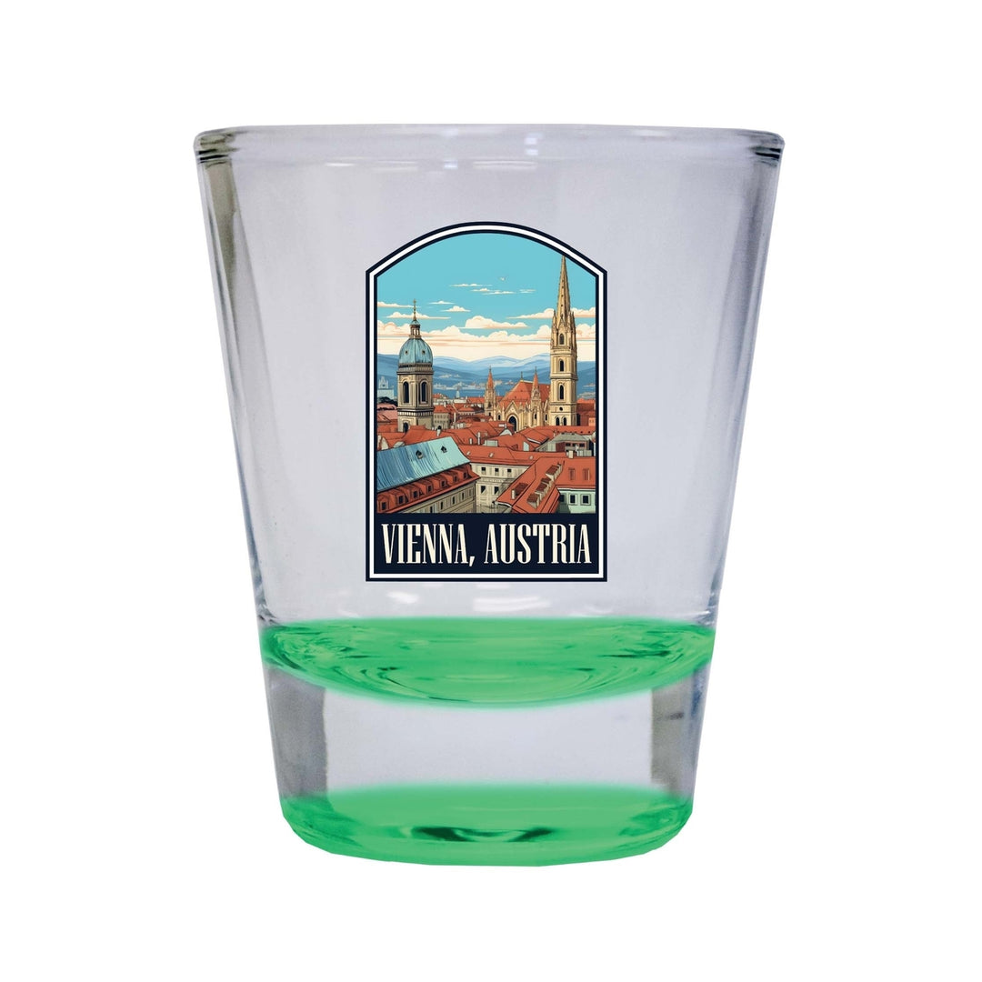 Vienna Austria Design B Souvenir 2 Ounce Shot Glass Round Image 4