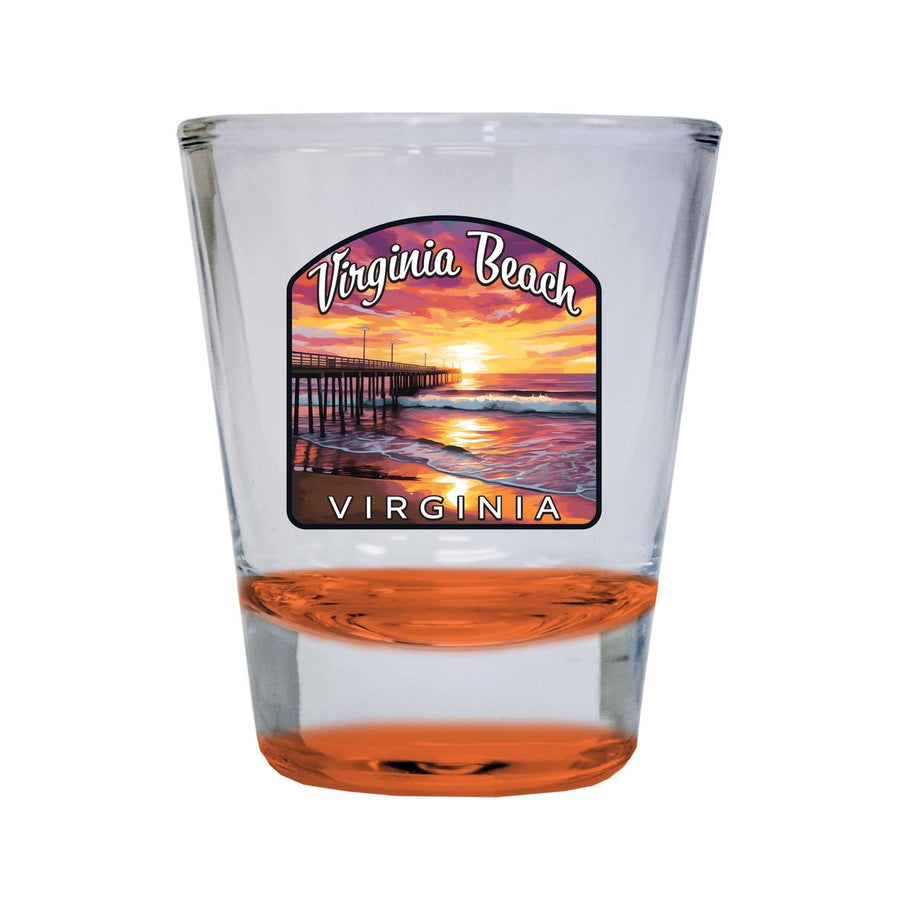 Virginia Beach Viginia Design A Souvenir 2 Ounce Shot Glass Round Image 1