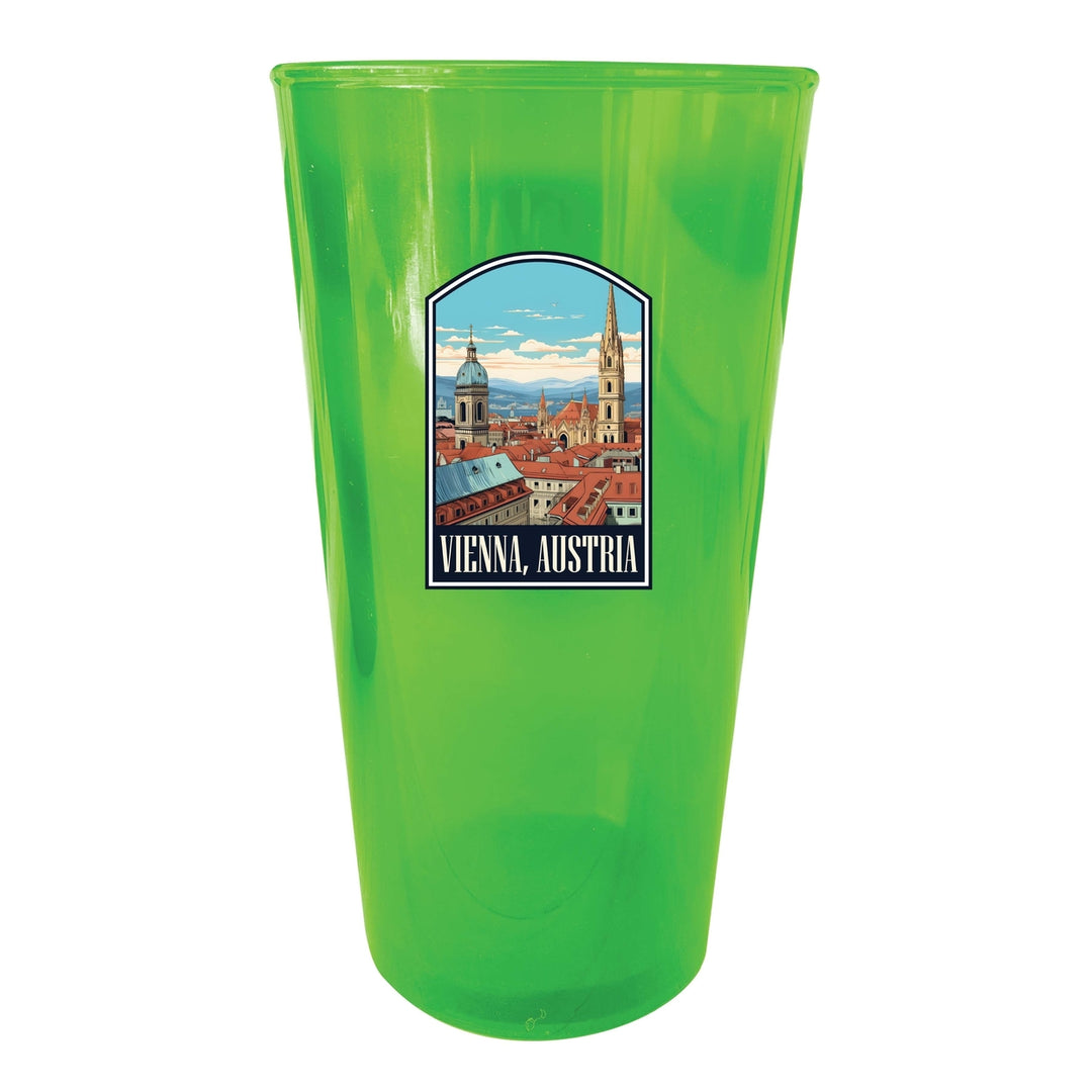 Vienna Austria Design B Souvenir Plastic 16 oz pint Image 3