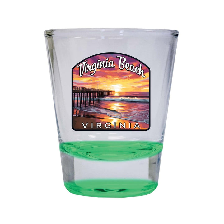 Virginia Beach Viginia Design A Souvenir 2 Ounce Shot Glass Round Image 1