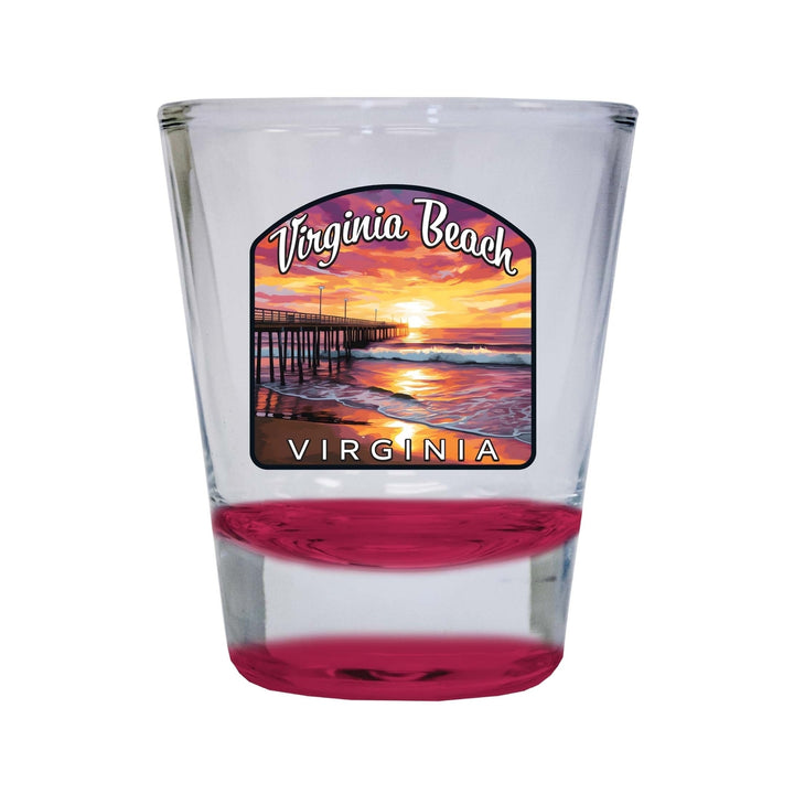 Virginia Beach Viginia Design A Souvenir 2 Ounce Shot Glass Round Image 3