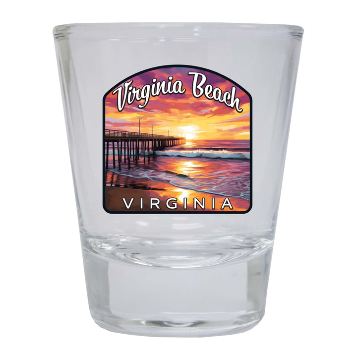 Virginia Beach Viginia Design A Souvenir 2 Ounce Shot Glass Round Image 4