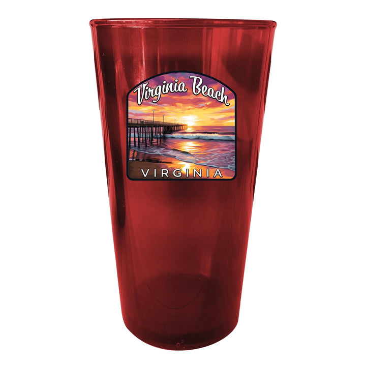 Virginia Beach Viginia Design A Souvenir Plastic 16 oz pint Image 1