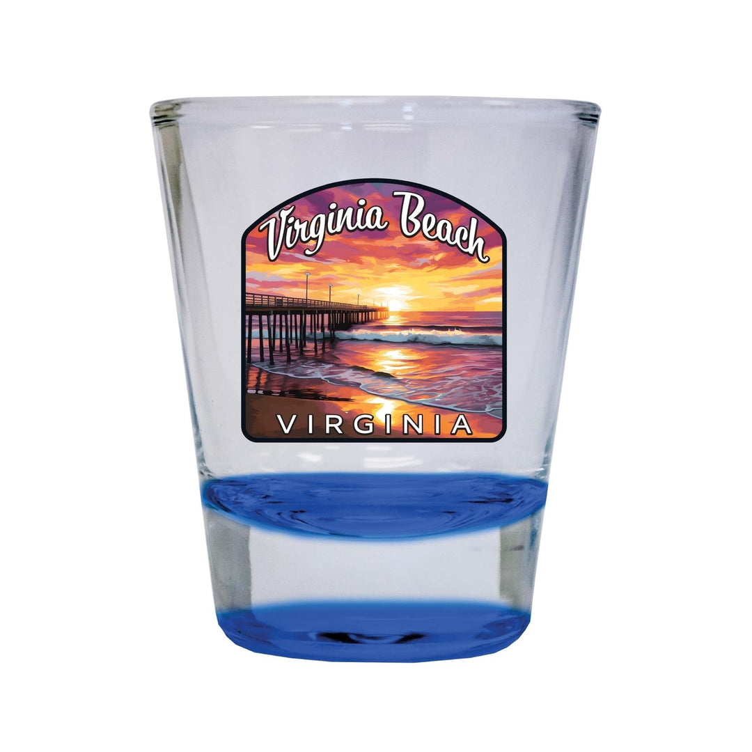 Virginia Beach Viginia Design A Souvenir 2 Ounce Shot Glass Round Image 4