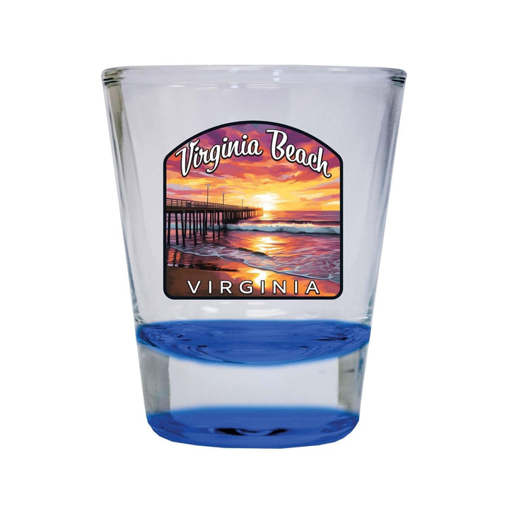 Virginia Beach Viginia Design A Souvenir 2 Ounce Shot Glass Round Image 1