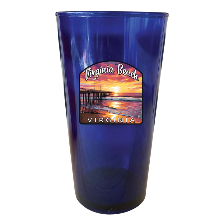 Virginia Beach Viginia Design A Souvenir Plastic 16 oz pint Image 2