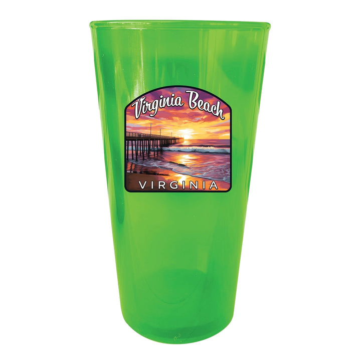 Virginia Beach Viginia Design A Souvenir Plastic 16 oz pint Image 3