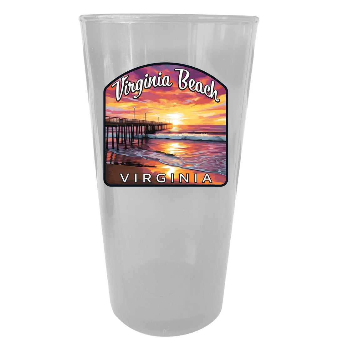 Virginia Beach Viginia Design A Souvenir Plastic 16 oz pint Image 4