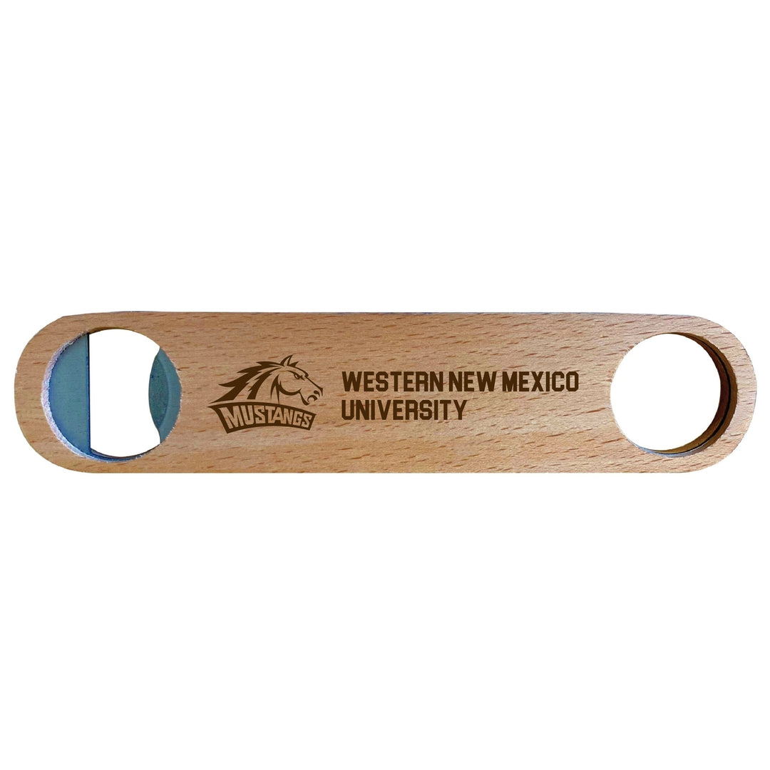 Western Mexico University Engraved Wooden Bottle Opener Officially Licensed Collegiate Product Image 1