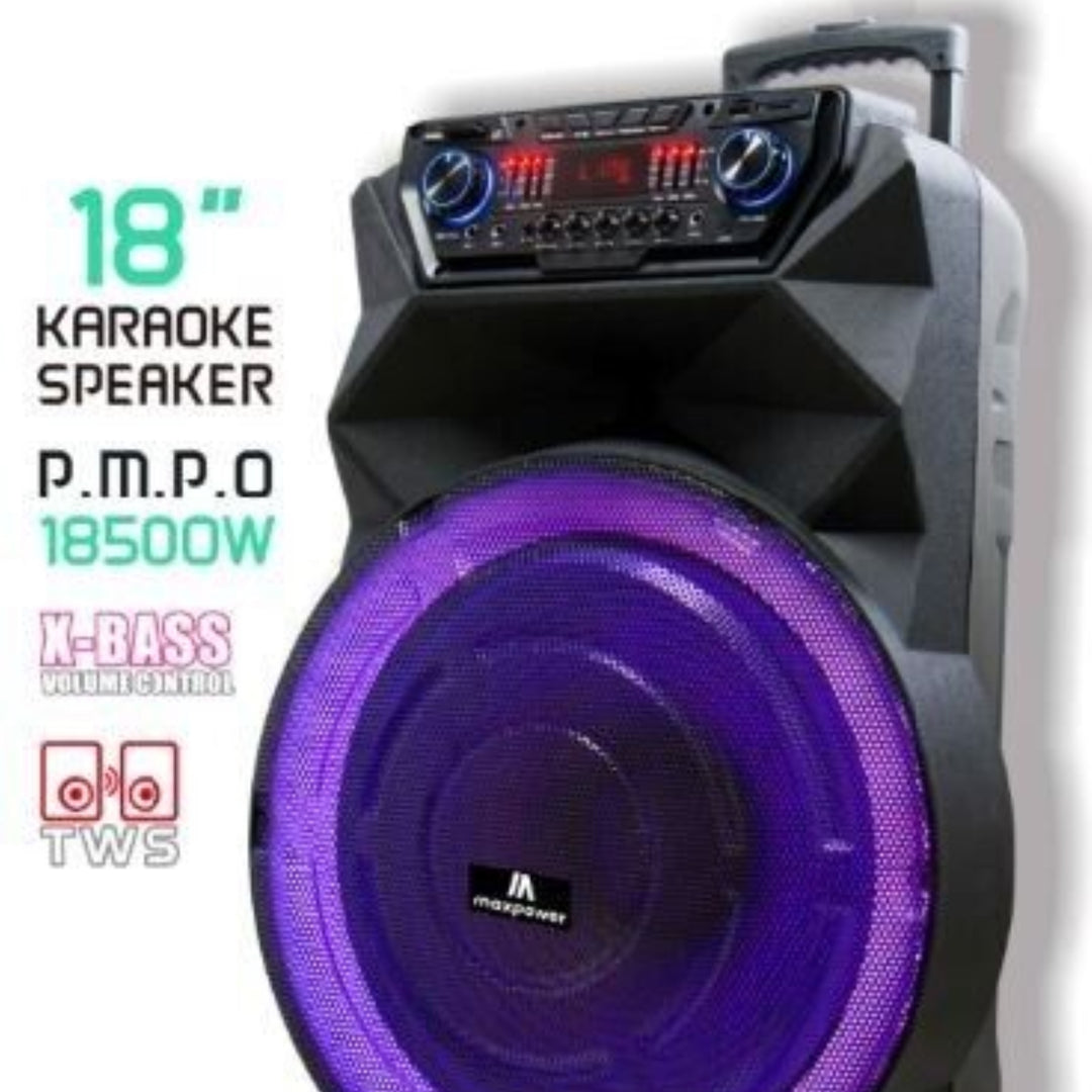 Maxpower ULTRABOOM18 18 Inch Bluetooth Karaoke Speaker Portable Party Speaker Image 3