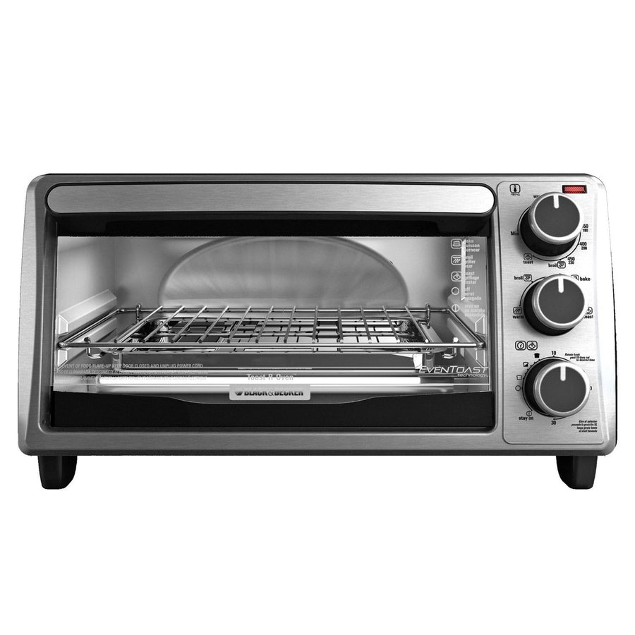 Black+Decker(R) 4-Slice Toaster Oven Silver- Image 1