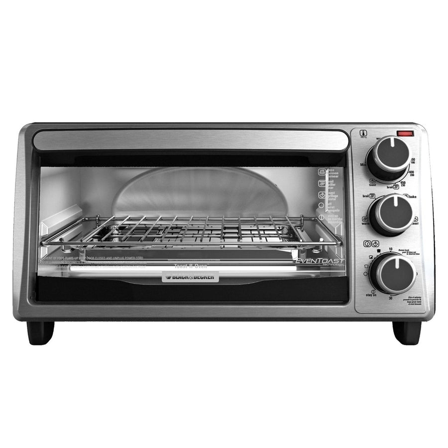 Black+Decker(R) 4-Slice Toaster Oven Silver No Size- Image 1