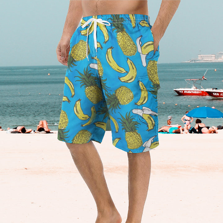 6-Pack Mens Quick Dry Cargo Swim Trunks Beachwear with Pockets Solid Flex Board Shorts Image 11