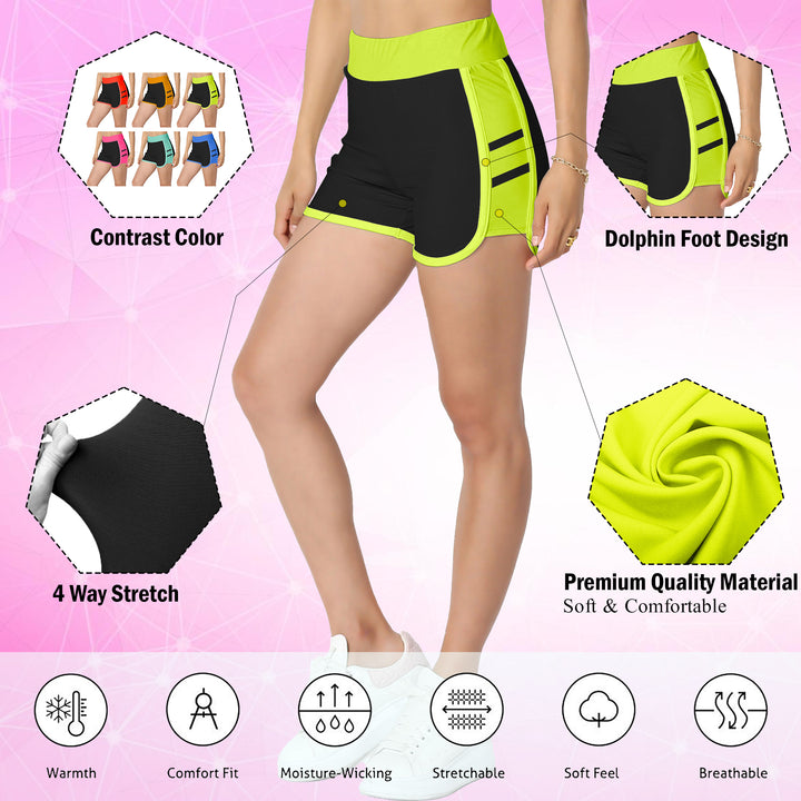 1-Pack Womens Athletic Summer Yoga Gym Running Dolphin Breathable Fitness Shorts Image 10