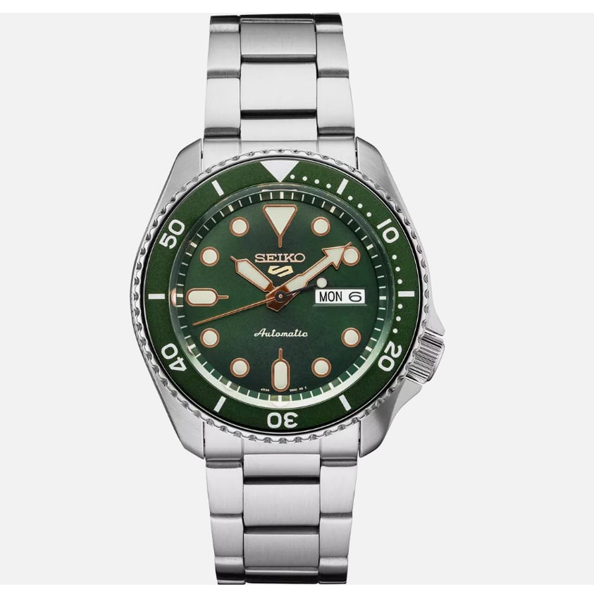 Seiko 5 Sports SRPD63 Green Mens Automatic Watch Green Dial Image 1