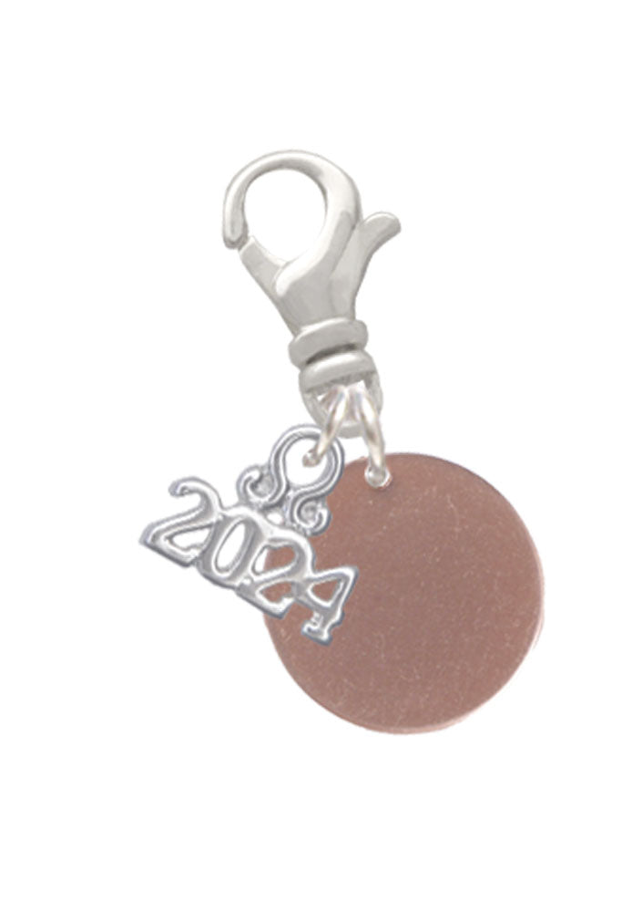 Delight Jewelry Acrylic 1/2" Disc Clip on Charm with Year 2024 Image 1