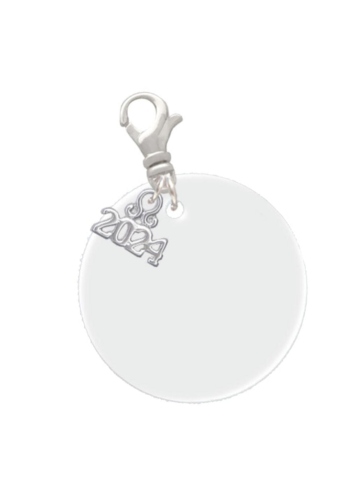 Delight Jewelry Acrylic 1 1/8" Disc Clip on Charm with Year 2024 Image 4
