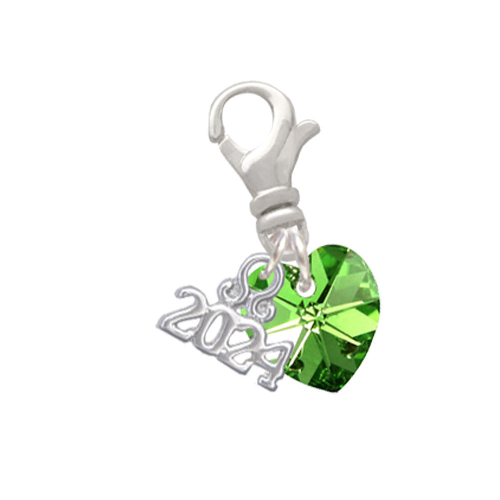 Delight Jewelry 10mm Crystal Heart Clip on Charm with Year 2024 Image 4