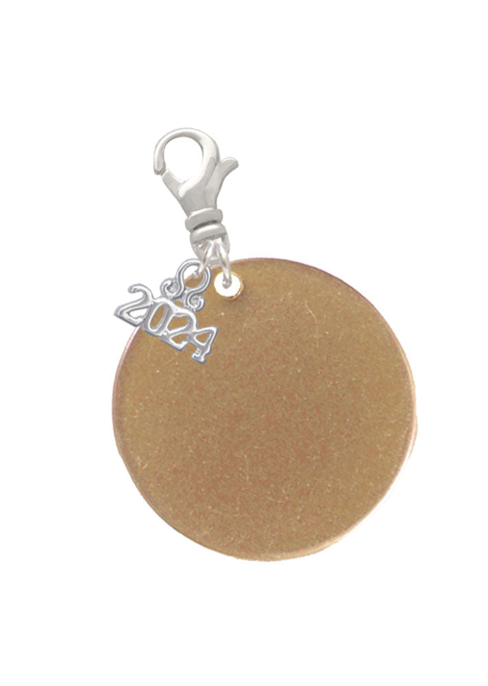 Delight Jewelry Acrylic 1 1/8" Disc Clip on Charm with Year 2024 Image 6
