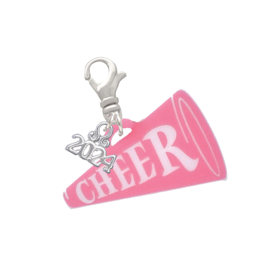Delight Jewelry Acrylic 1.25" Cheer Megaphone Clip on Charm with Year 2024 Image 12